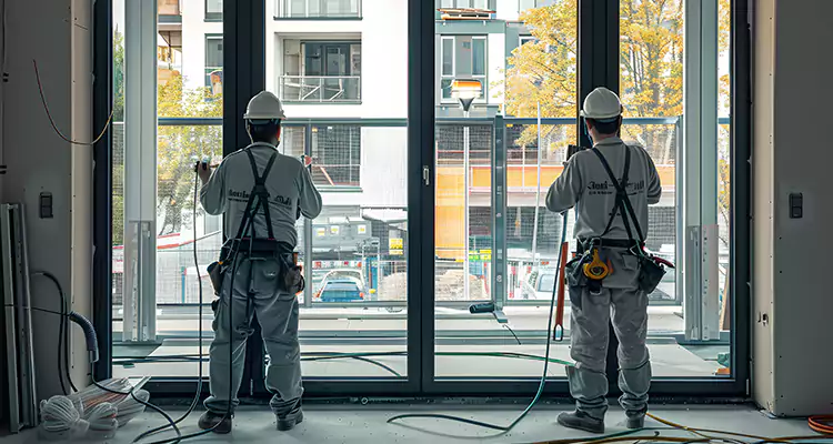 Patio Door Glass Replacement with Built-In Blinds in Oakleaf Plantation, FL