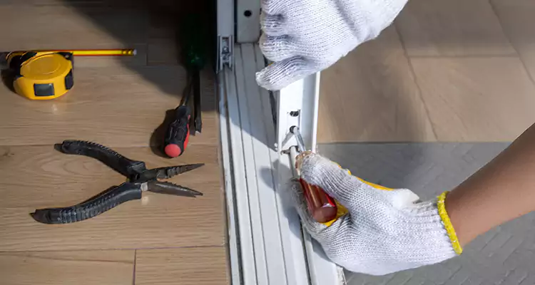 Backyard Sliding Door Track Repair in Oakleaf Plantation, FL